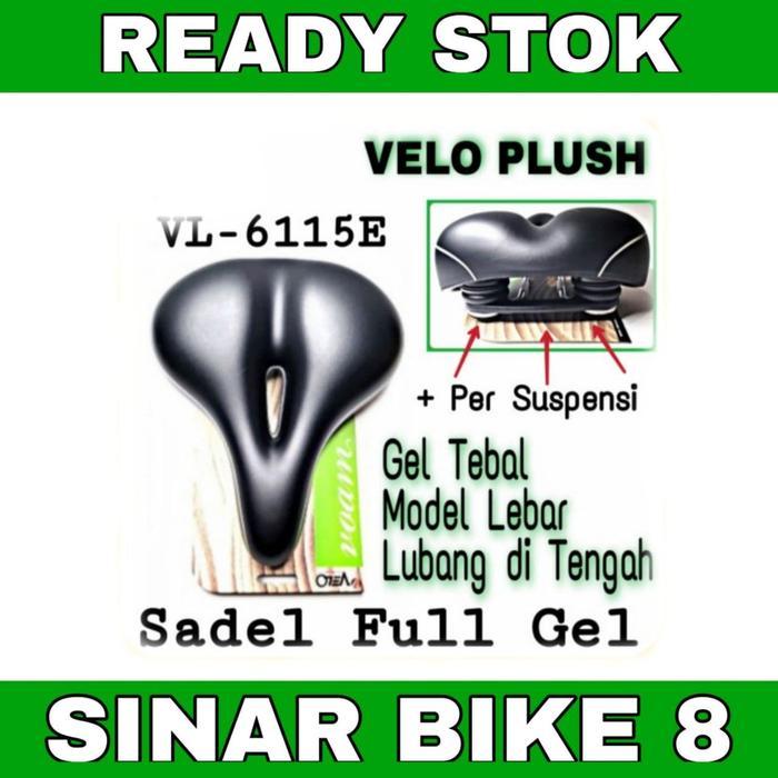 =TREND SPORT=[ cust3m_mall ] Sadel Velo Plush Gel Suspensi Super Empuk Sepeda Lipat MTB - Hitam