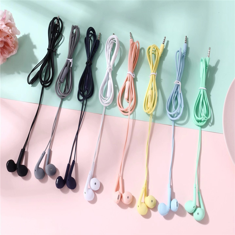 ECERAN EARPHONE U19 HANDSFREE HEADSET MACARON EXTRA BASS MATE COLOR - Grosir JKT