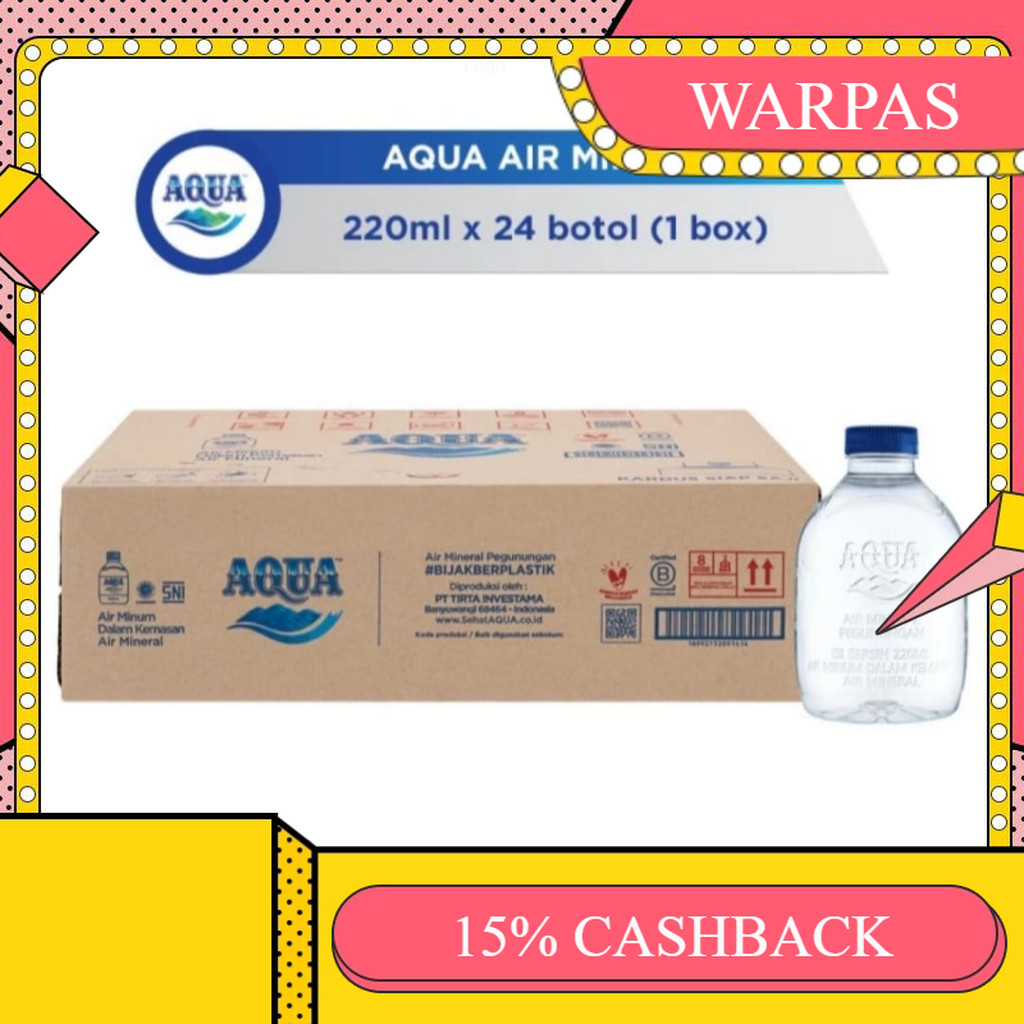 WARPAS Aqua Cube 220ml/air aqua/air mineral aqua/mineral water/aqua botol