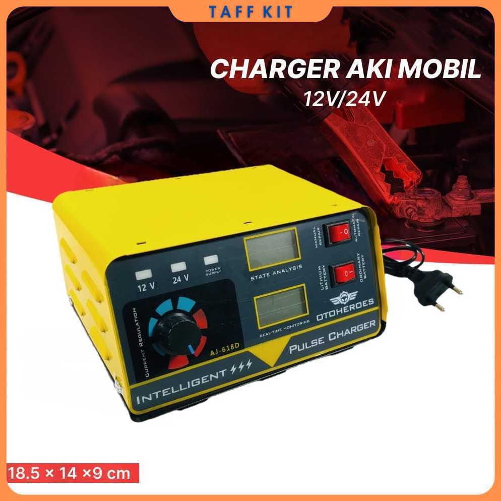 OTOHEROES Charger Aki Mobil Intelligent Battery Charger 12V/24V - AJ-618D