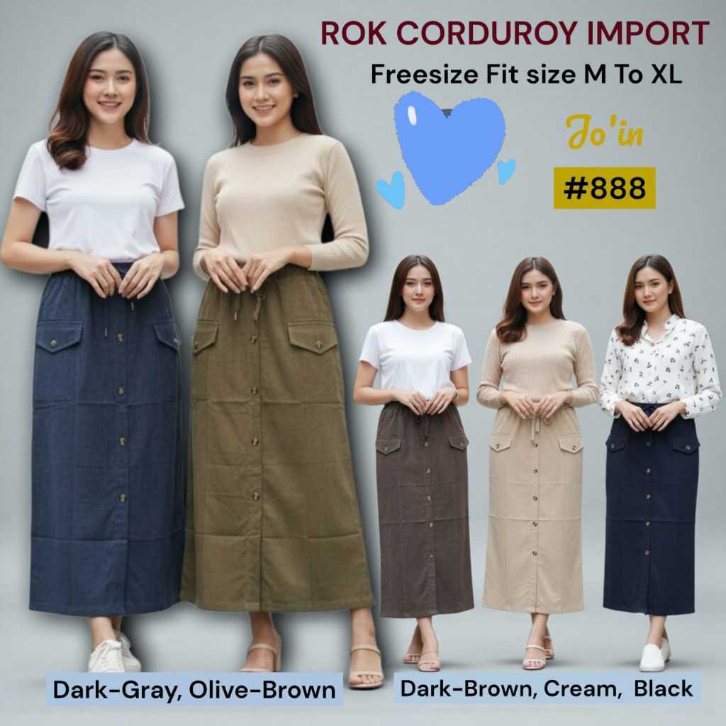 ( TERMURAH ) cargo skirt codoray kancing tengah -  rok cargo belahan depan bahan codoray - rok wanit