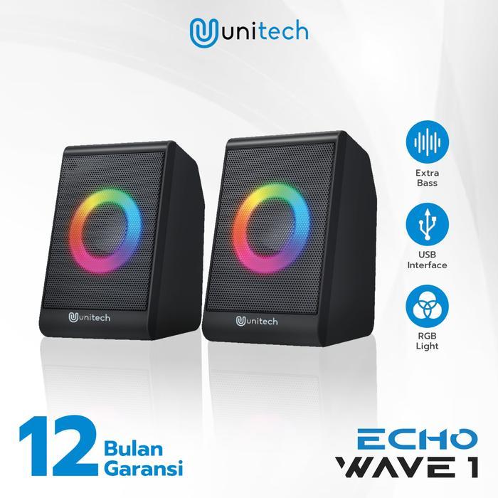 Matra Mart_ Speaker Kabel Unitech Echo Wave Speaker Komputer Desktop RGB Light - Echo Wave 1