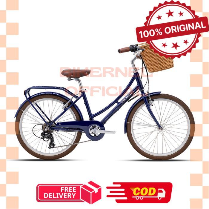 Polygon Sierra Oosten [24 inch] Sepeda Keranjang Rotan Vintage City Bike - Blue -biker