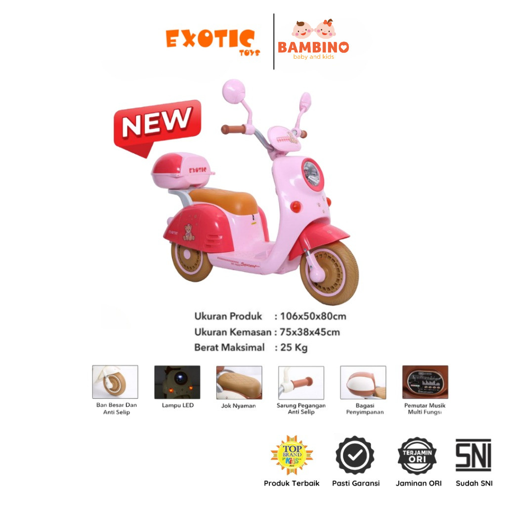 Exotic Toys Motor Mainan Anak Aki Rechargeable EMT-2237