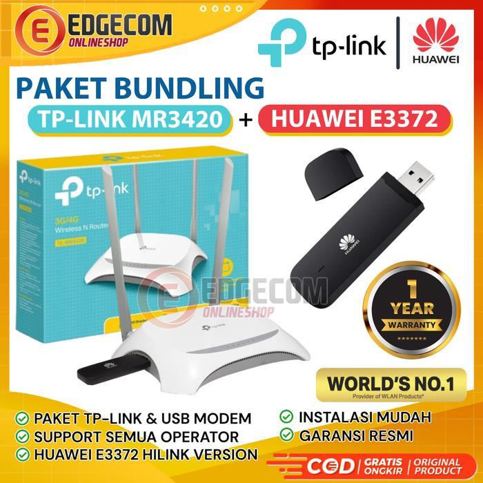 PAKETAN TP-LINK TL-MR3420 + Modem USB HUAWEI E3372 4G LTE