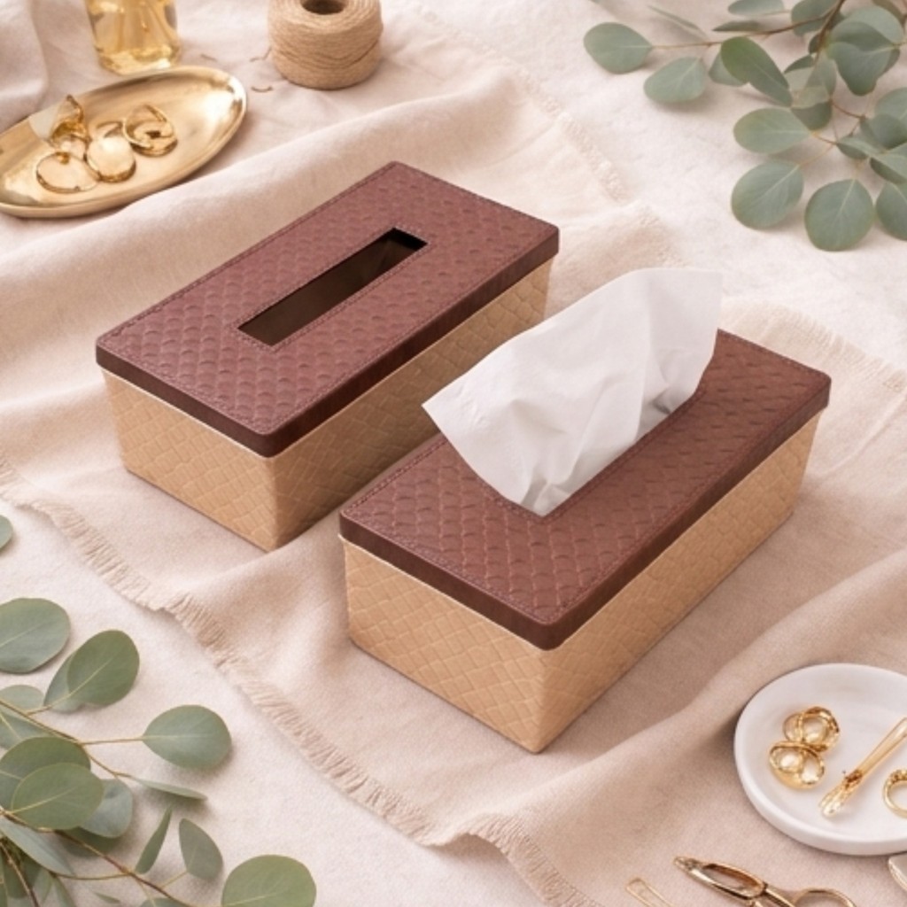 Tempat Tissue Besar / Kecil Kotak Tissue Rotan Anyam Tempat Tissue Super Premium