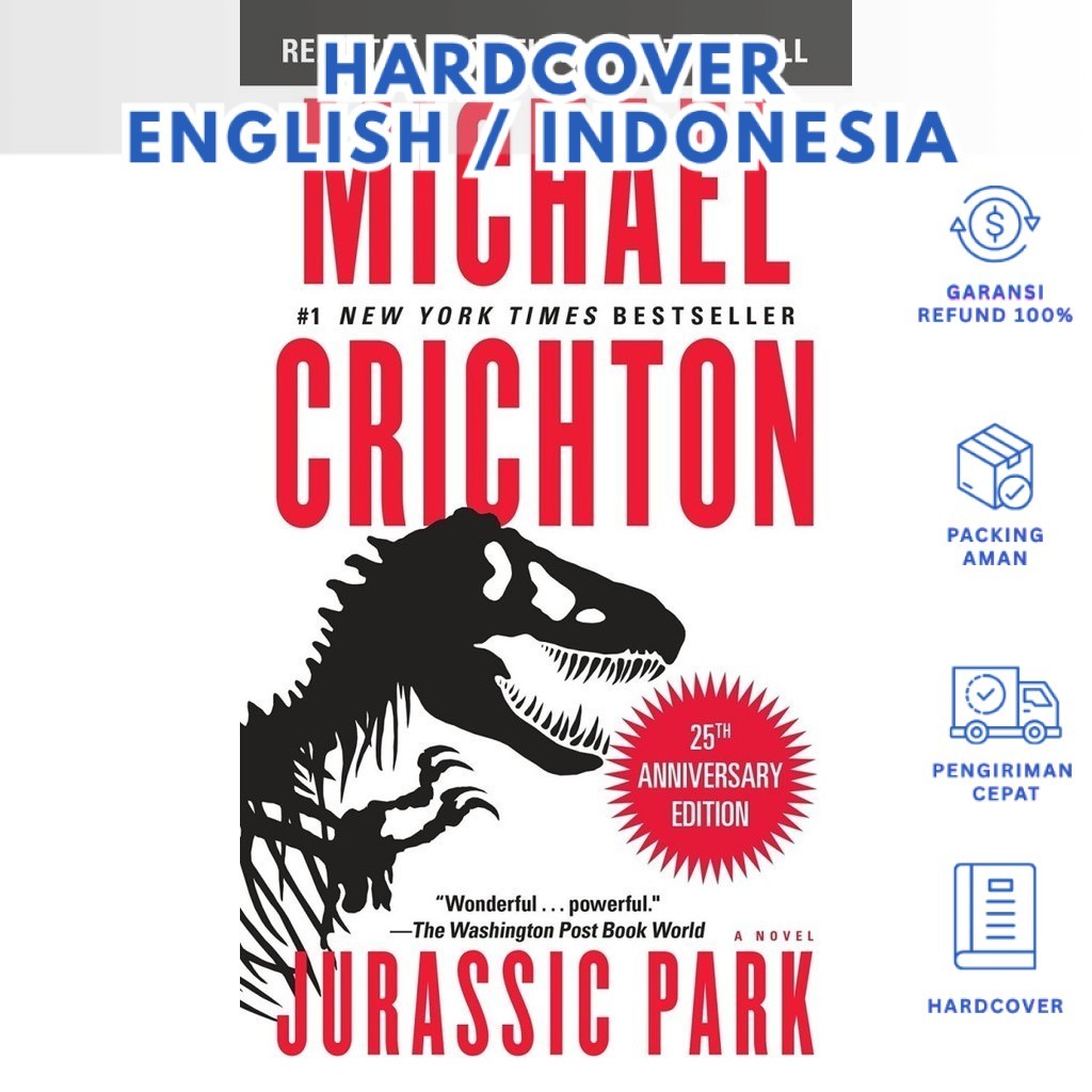 Hardcover Edition_IN/EN Version _Jurassic Park A Novel by Michael Crichton