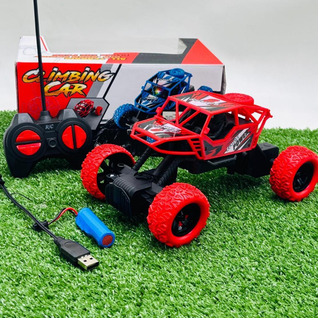 Mobil Offroad Remote Control Mainan Jeep - Mainan RC 4 Channel untuk Anak, Warna Hijau Biru Merah