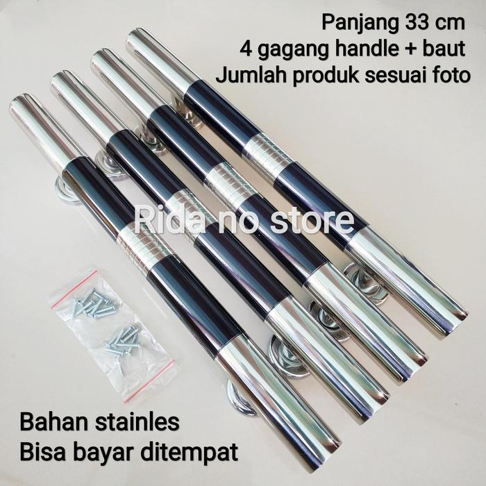Promo Paket 4 handle Pegangan pintu rumah minimalis 33 cm  gagang 2 pintu hendle stainles - biru