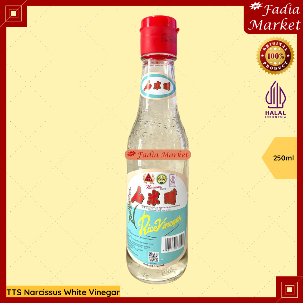TTS Narcissus White Vinegar 250ml – Cuka Beras Putih Premium Serbaguna untuk Masakan & Acar
