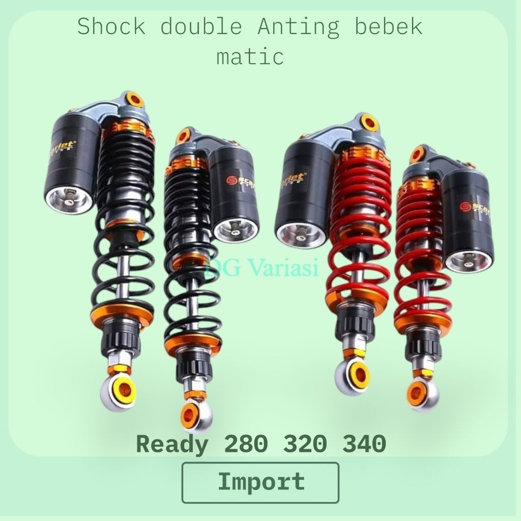 DG- Shockbreaker SHOCK SCARLET RACING 8923 TYPE GT-SERIES DOUBLE TABUNG ATAS 280MM 340MM 360MM KHUSU