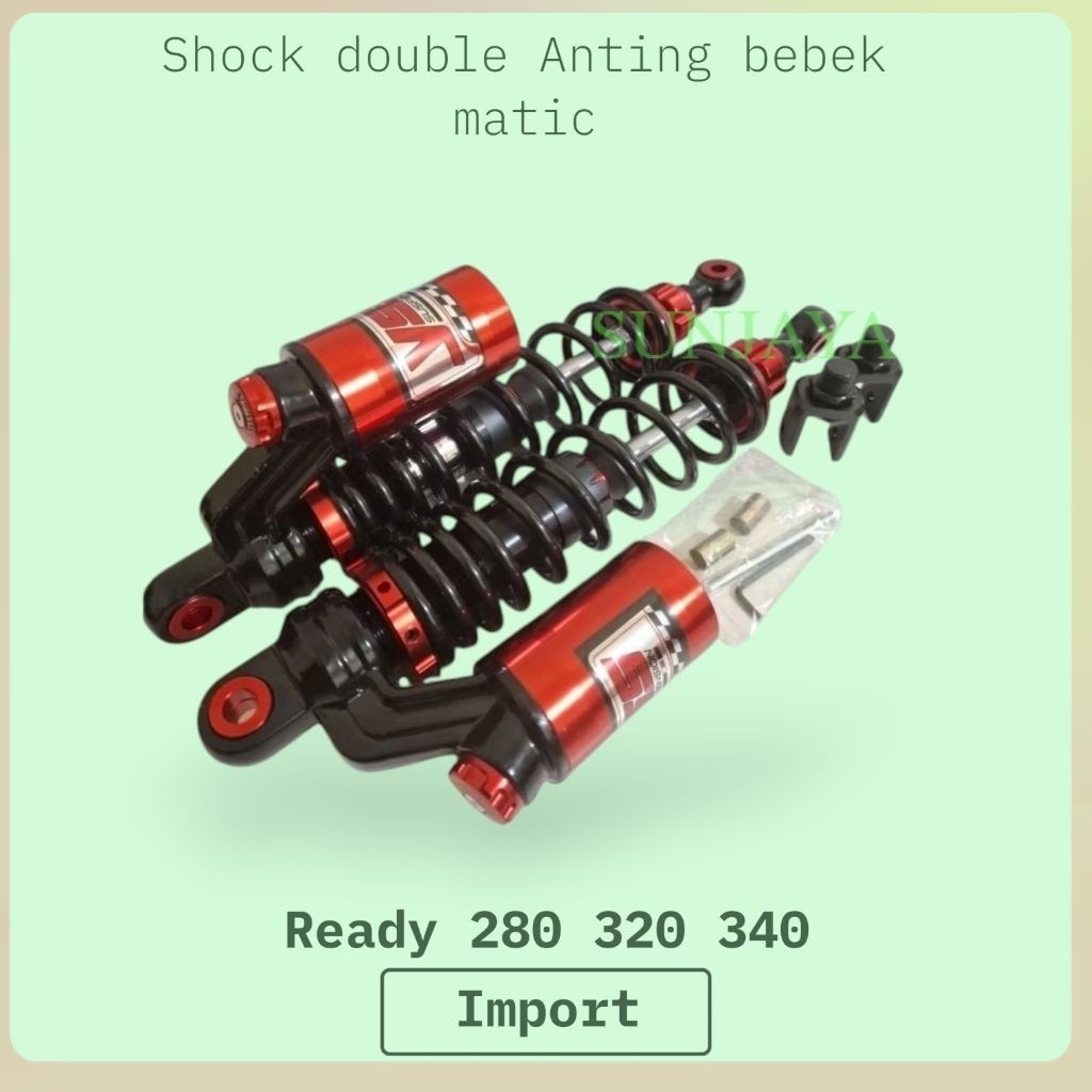 SHOCKBREAKER COPY YSS MODEL EXTREME RED BLACK SERIES DOUBLE TABUNG ATAS UK 280MM-320MM-340MM FOR MAT