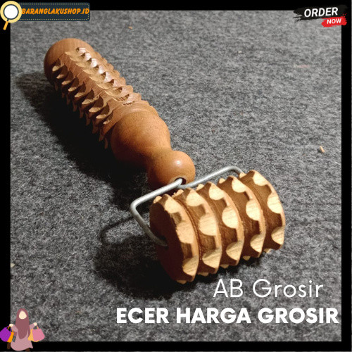 Alat pijat kayu ROLL KAWAT Roda gerigi pijat rol wajah tubuh tangan kaki terapi kesemutan BRL