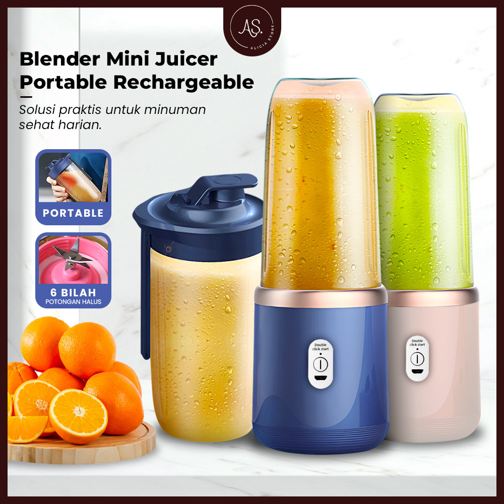 Blender Mini Juicer Portable Rechargeable 1 Cangkir Gelas
