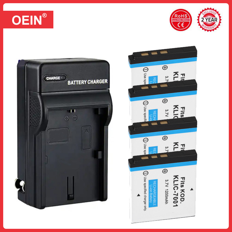 4Pcs 1200mAh Klic7001 Klic 7001 Klic7001 Battery for Kodak M1063 M341 M340 M320 M1073 V550 V570 V610
