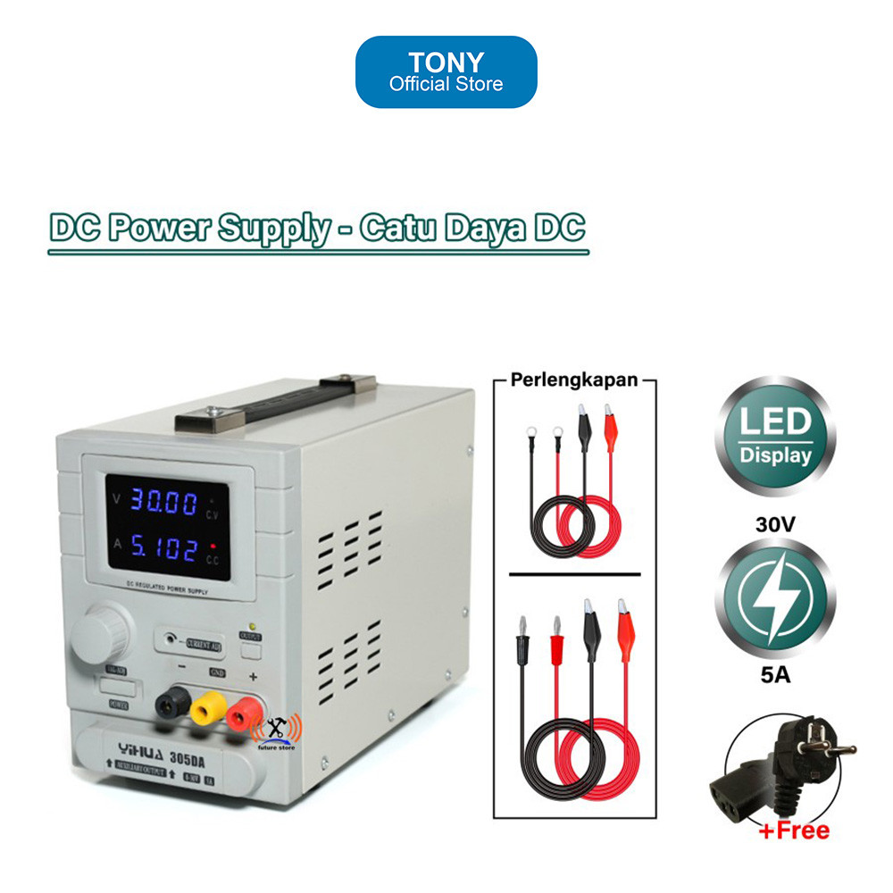 Power Supply YIHUA 305DA - 5A 30V DC Regulated Linear PSU - YIHUA 305DA