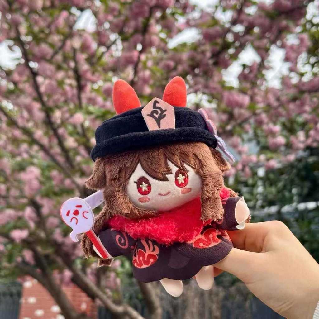 New 12CM Anime Genshin Impact Hu Tao Cosplay Cute Plush Pent Keychain Plushie Knapsack Ornament Chri