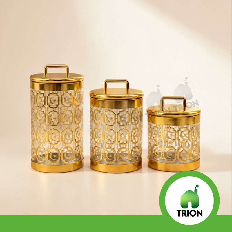 Toples Plastik Emas / Toples Estetik Murah / Toples Mewah / Toples Tabung / Toples Sultan Murah