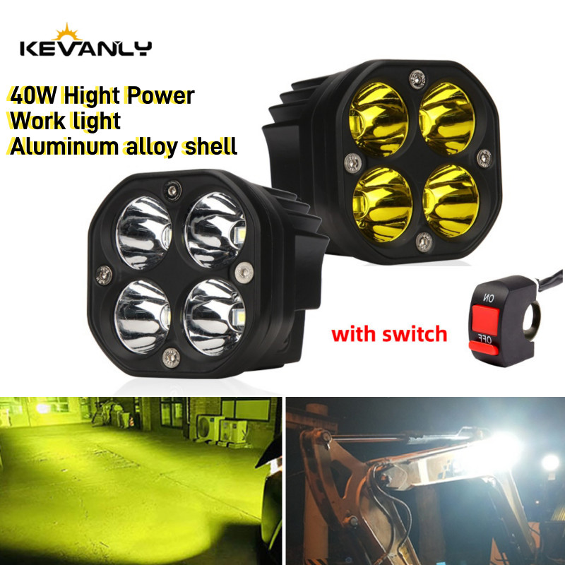 3 In Mini 40W Led Work Lights Square Spotlight Motorcycle Driving Pod Lamp For 4x4 Offroad Tractors 