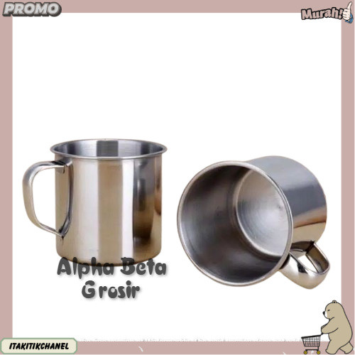 MUG GELAS KOPI MURAH / MUG GELAS KOPI STAINLESS / CANGKIR KOPI STAINLESS ITK