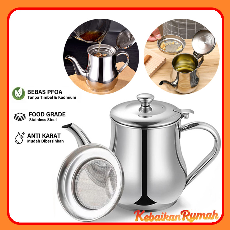 ModernCook Teko minyak goreng Ceret stainless Oil pot Kapasitas 500ml Teko Penyaringan Minyak
