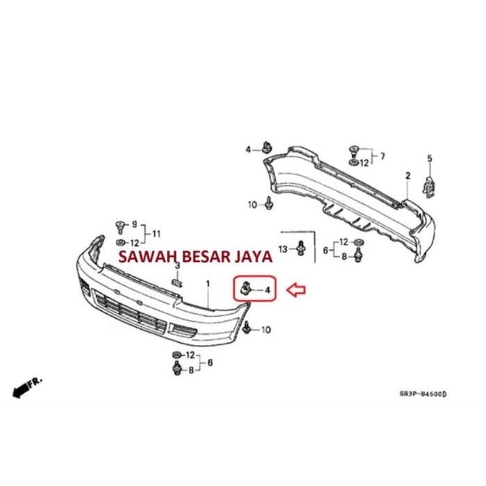 Grommet Gromet Klip Kancing Bumper Depan Civic Estilo Genio SR3 SR4 GOODS