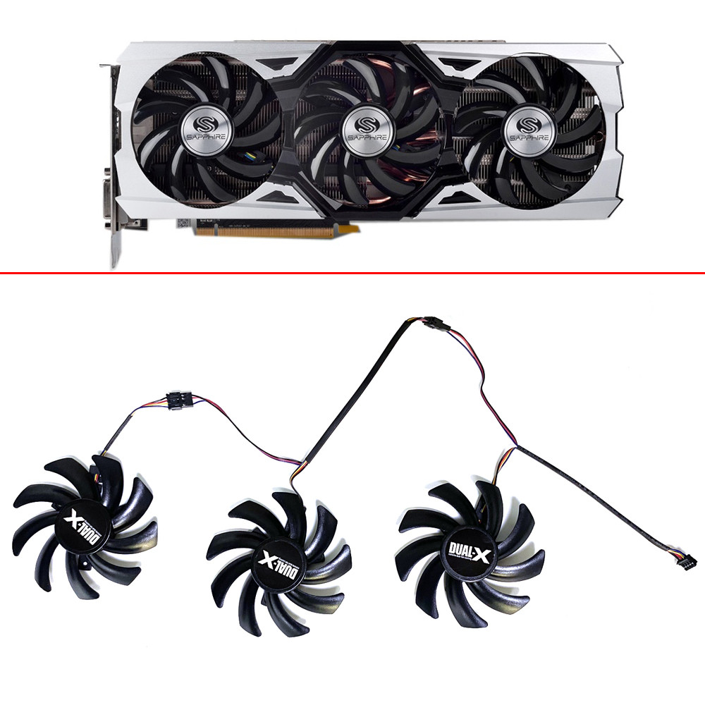 3PCS 85mm 4PIN FDC10H12S9-C 0.35A R9 390 380 GPU FAN For Sapphire R9-290X R9 390 8G NITRO R9 390X 8G