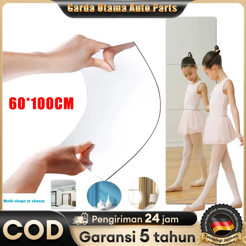 COD Cermin Dinding 100CM Stiker Cermin Kaca Dinding Akrilik Kaca Tempel Anti Pecah Mirror Wallpaper 