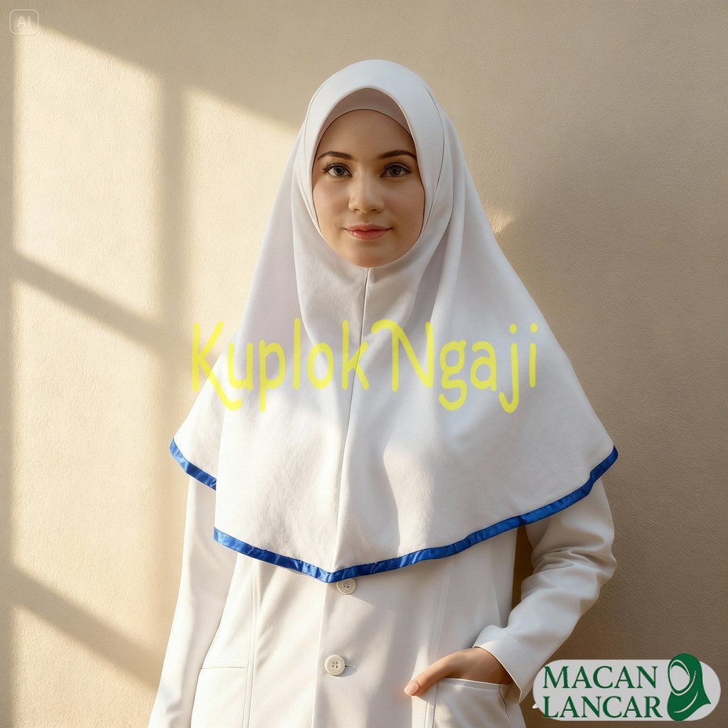 Kerudung Perawat Bidan Warna Putih Bersih - Hijab Instan Jersey Premium Tidak Menerawang