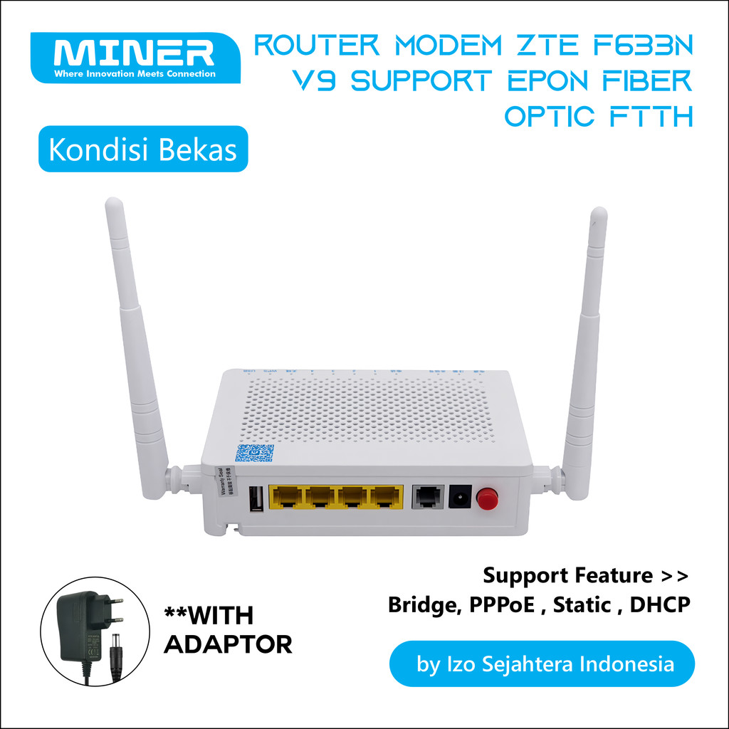 Router Modem ZTE F663N V9 ONU Fiber Optic FTTH