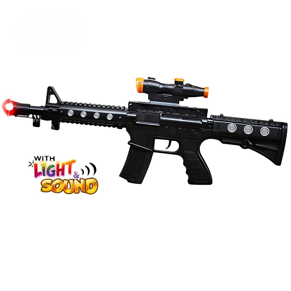Mainan Tembakan Lampu Dan Suara Bermain Peran M-16 ACCURATE BATTLEGROUNDS IM-6601 HT/PVC