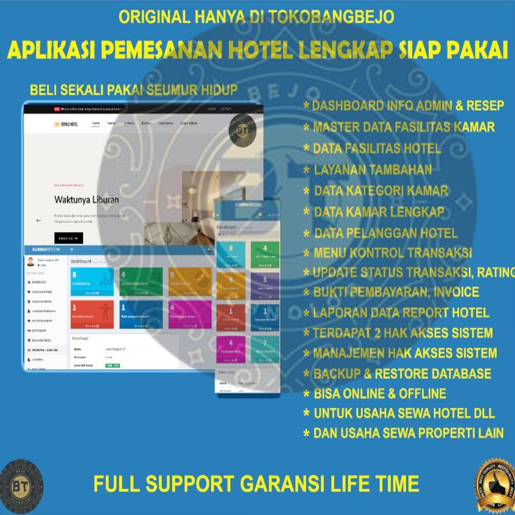 APLIKASI PEMESANAN RESERVASI HOTEL BOOKING HOTEL FULL SOURCE CODE DAN DATABASE LENGKAP SIAP PAKAI