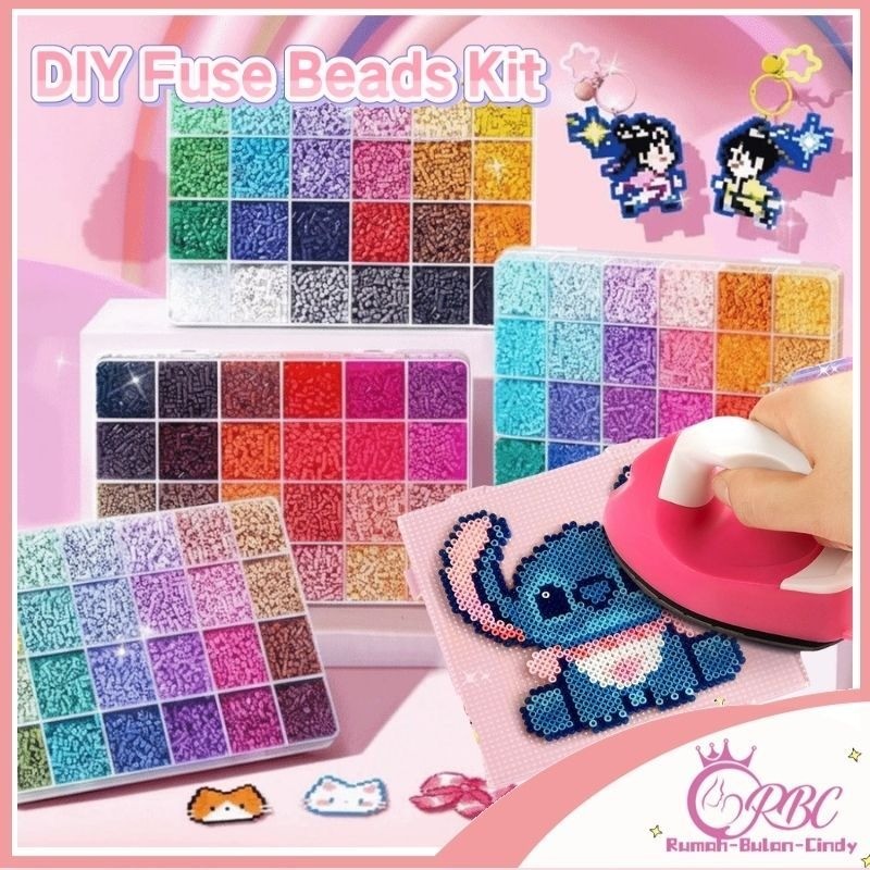 [Penjual Lokal] FREE Setrika Mini & Manik Pen - DIY Fuse Beads Kit Mainan 2.6 Mm Manik-manik Besar