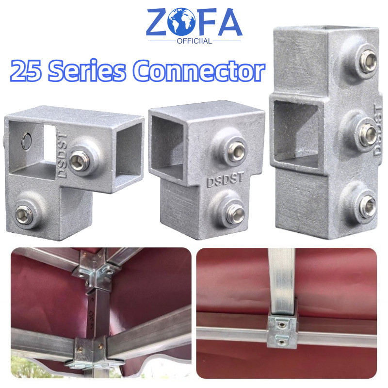 Tanpa Las Connector Rak Pipa Persegi 25 Series Sambungan Konektor Kokoh Untuk Pembuatan Lemari Rak