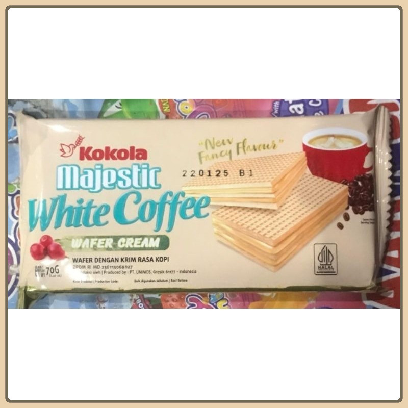 Bagusaw17 KOKOLA WAFER MAJESTIC WHITE COFFE 70 GRAM ISI 3 S1