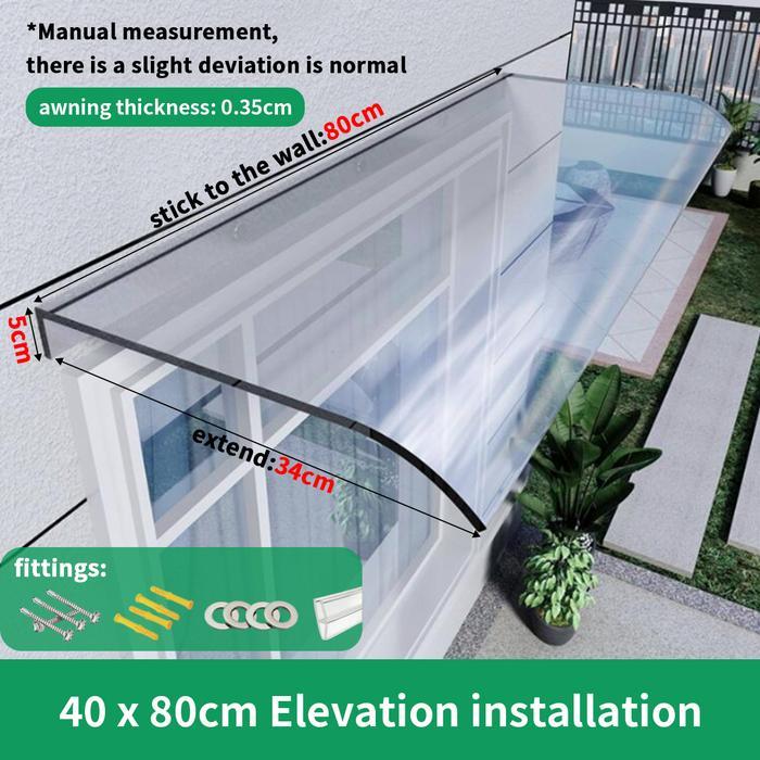 Wr. Kita  Kanopi Atap Transparan/ Kanopi Plastik Atap Balkon Rumah Tangga /Anti Uv Dan Hujan - Facad