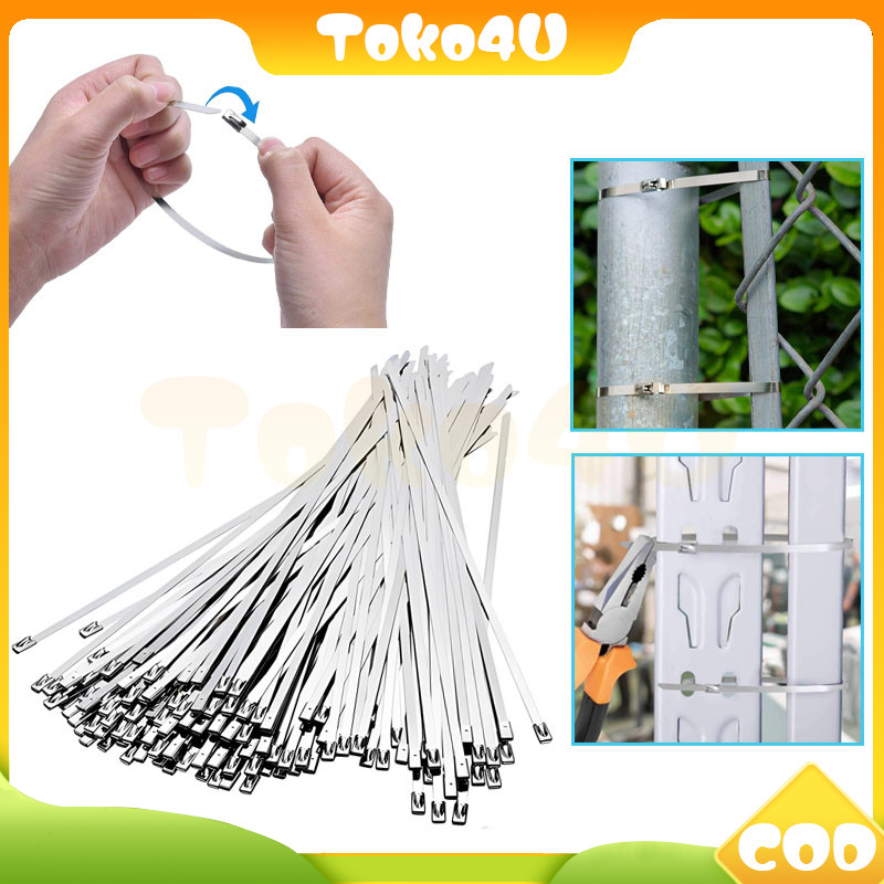 50pcs kabel ties stainless steel/kabel ties stainless steel multifungsi serbaguna/kabel ties stainle