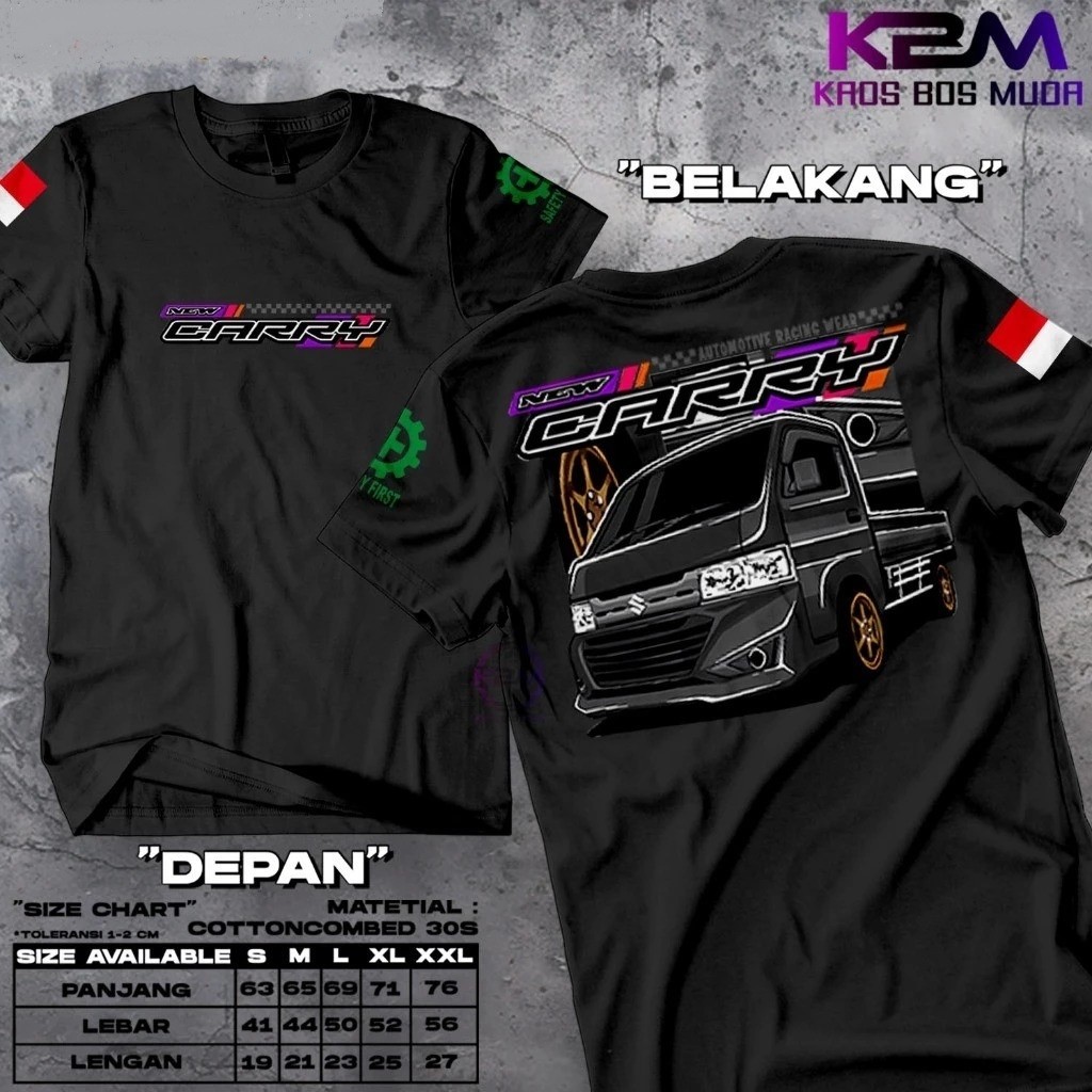 Kaos Mobil Suzuki New Carry Pickup Modifikasi- kaos Distro motif kata  Mobil Suzuki New Carry Pickup