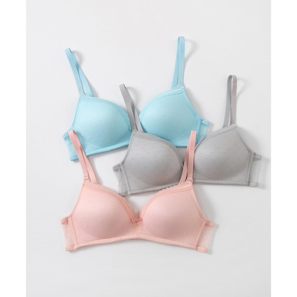 Young Curves Bra Mesh Polka Dots Triangle Wireless C03-10383B
