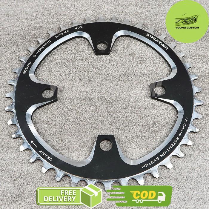 Strummer CNC Aluminium Alloy Narrow-Wide Chainring BCD-96 Symmetric Round / Simetris Bulat - 40T -yo