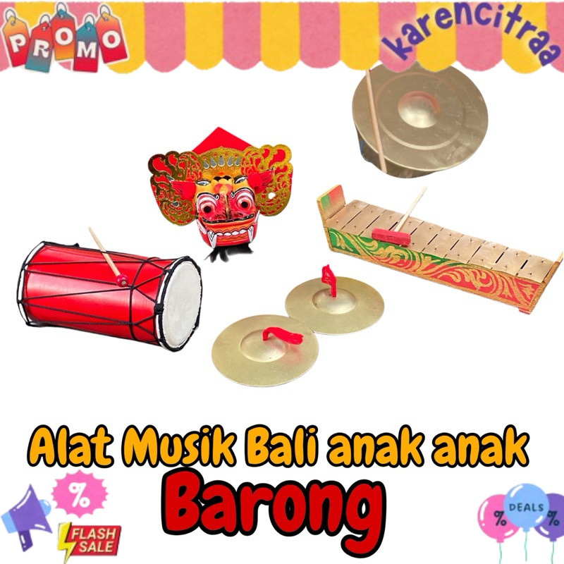 Paket Lengkap Alat Gamelan Anak - Anak + Barong - Paket Alat Musik Bali - Alat musik tradisional - G