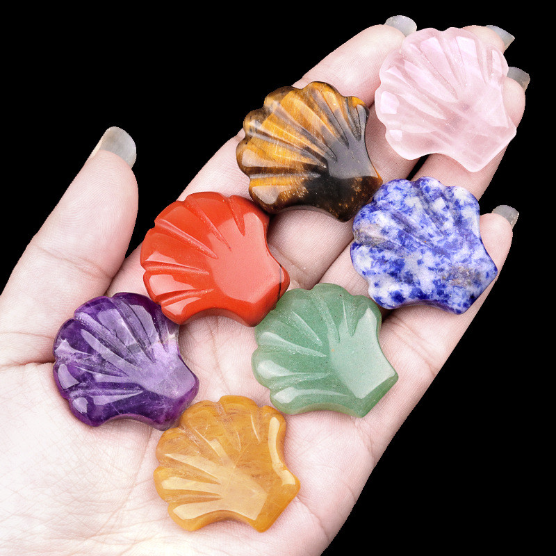 1723-30Mm cangkang besar tidak berpori, batu akik kristal alami, liontin ornamen cangkang berukir.