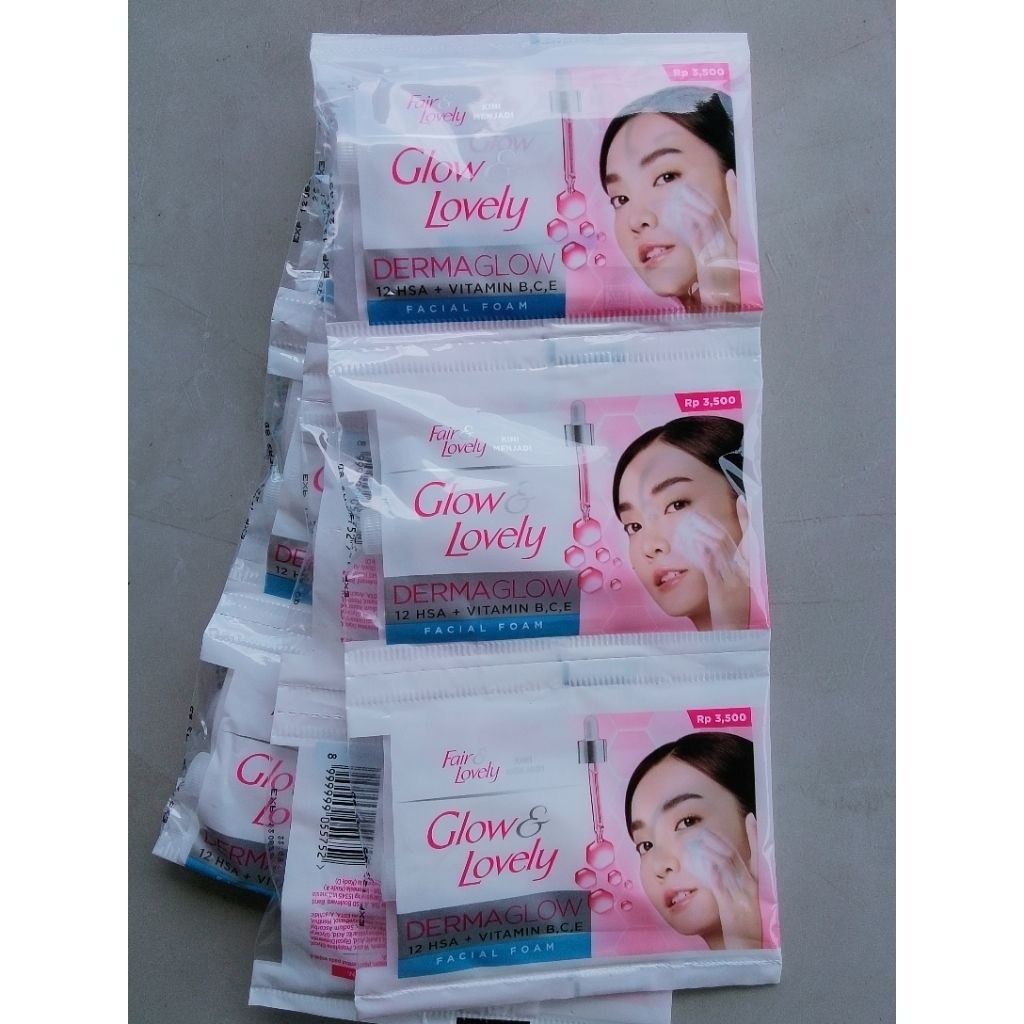 BIG SALE // Glow & Lovely Facial Foam Sachet 9gr Renceng Isi 12Pcs//MG005