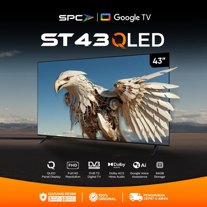 SPC Google TV 43 inch - ST43 QLED Google TV | Dolby Audio | Google Assistant | Digital TV | Frameles