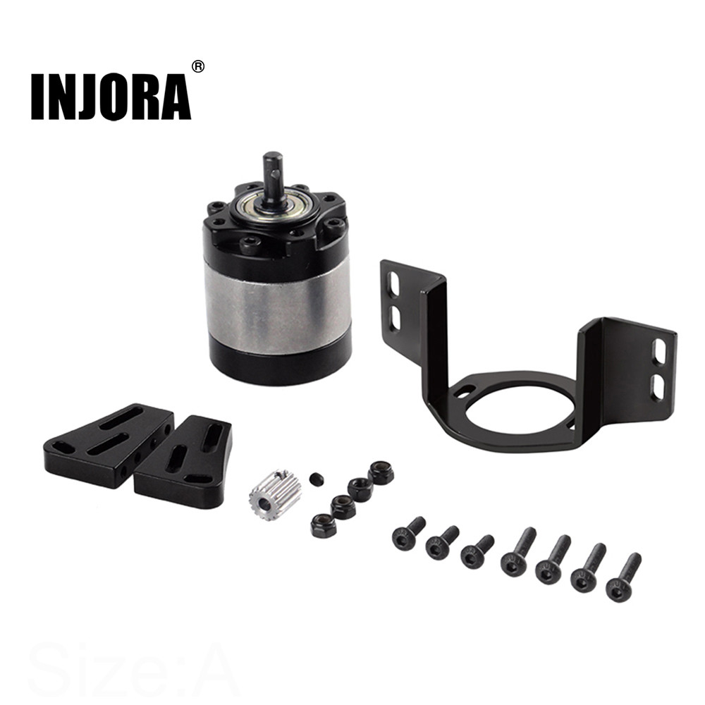 INJORA Metal 1:17 Gear Ratio D90 Planetary Gearbox with Mount Transmission Case for 1/10 RC Crawler 