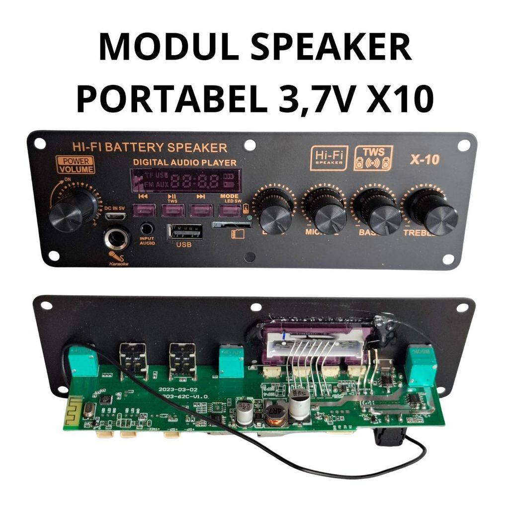 Modul Amplifier MP3 Bluetooth 3.7V USB TF FM Karaoke Untuk Speaker Portable