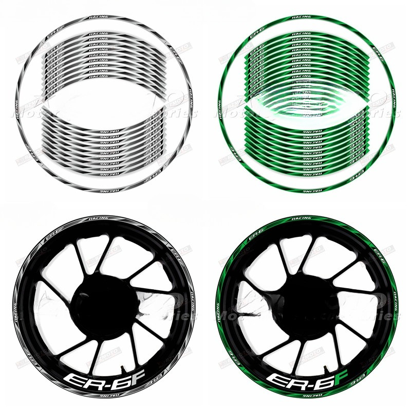 For ER6F motorcycle wheel logo decal decoration 17 inch wheel frame ER6F wheel rim reflective waterp