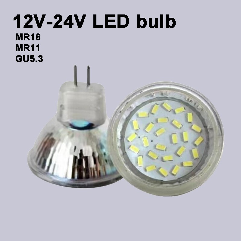 Lampu LED AC/DC 12V - 24V, Lampu Sorot MR11 MR16 GU53, Kecerahan Tinggi