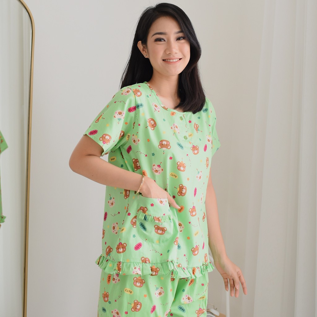 Baju Tidur Wanita Celana Panjang Sunly Motif Terbaru | Piyama Set Baju Tidur Sunly Terbaru LD 118 - 