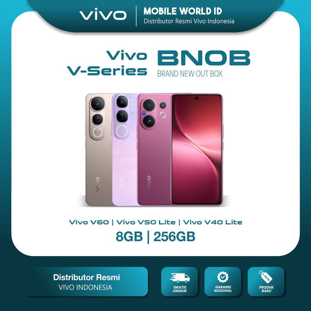 [KHUSUS UNIT BNOB] vivo V Series V60 / V50 Lite 5G / V40 Lite 8/256GB Original Garansi Resmi BNOB Ha